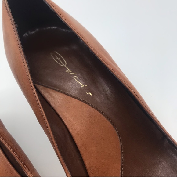 Dolci Pointed Brown Toe Leather Buckle Strap Stiletto Pump Kitten Heel Shoe Sz 4 - Picture 12 of 14